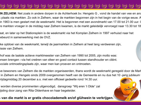20 december 2019. Kerst-weekmarkt in Zelhem tevens viering 100 jarig jubileum
